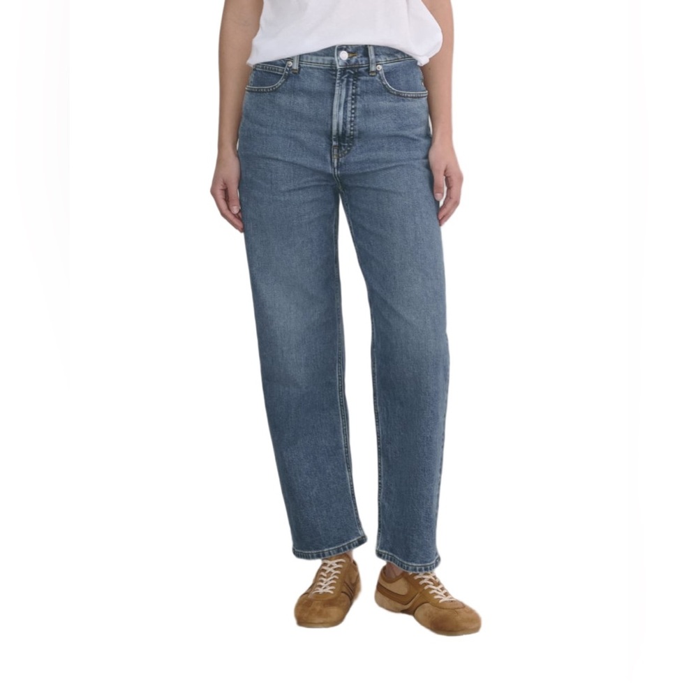 Everlane High-Rise Straight Jeans - Medium Blue